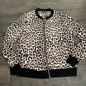 Express Leopard Print‎ Bomber Jacket